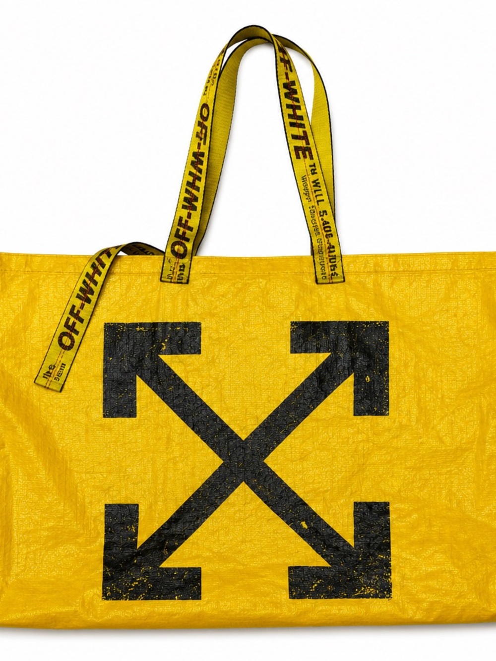 Off-White Arrows Commercial Tote Bag Yellow Black Large Logo Shopper